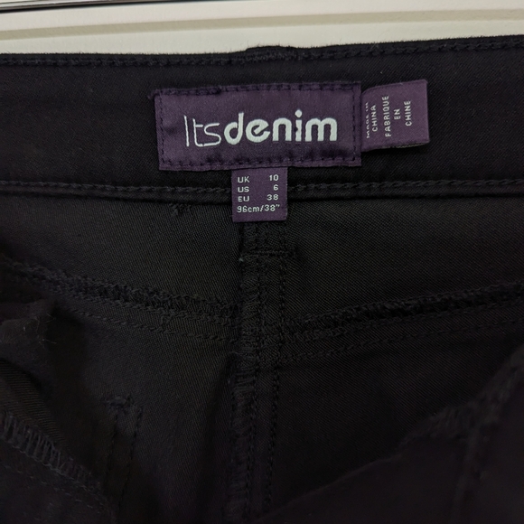 Long Tall Sally Black Velvety Skinny Jeans size 6 38" inseam - Picture 4 of 7